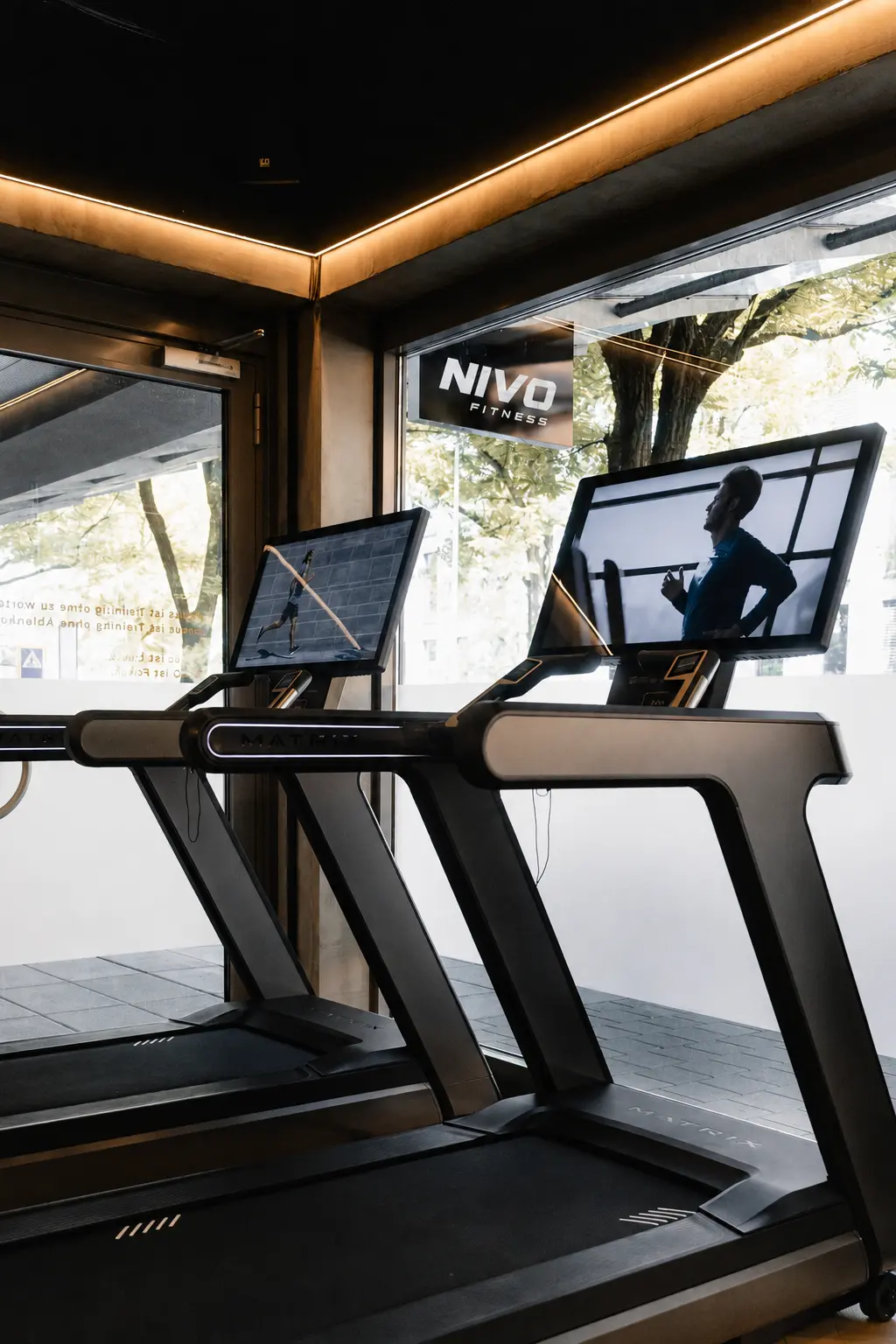 Cardio area with an outdoor view